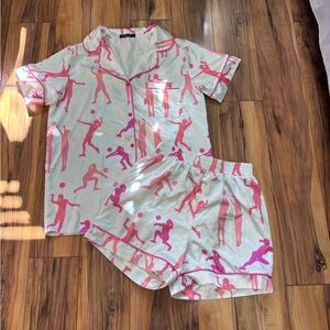 Volleyball Print Short Pajama Set